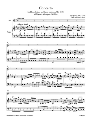 Concerto pour flûte QV 5:174 sol maj. - QUANTZ - Partition